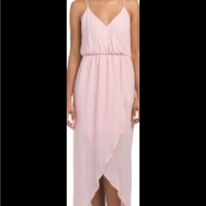 NEW LUSH Blush Pink Surplice Maxi Dress XS